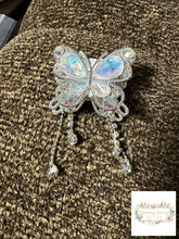 Load image into Gallery viewer, Rhinestone Butterfly Bead with Chains - 1 Count White Fancy Butterfly
