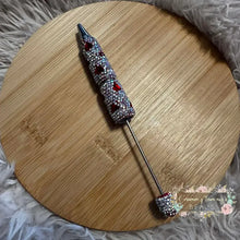 Load image into Gallery viewer, Rhinestone Heart Crystal Beadable Pens - Red Color Hearts Beadable Pen
