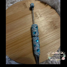 Load image into Gallery viewer, Rhinestone Heart Crystal Beadable Pens - Tiffany Color Beadable Pen
