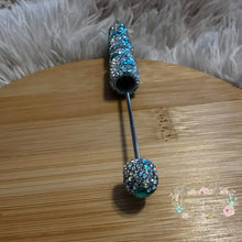 Load image into Gallery viewer, Rhinestone Heart Crystal Beadable Pens - Tiffany Color Beadable Pen
