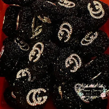 Load image into Gallery viewer, Rhinestone Heart GiGi Acrylic Beads - Black Rhinestone Heart

