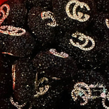 Load image into Gallery viewer, Rhinestone Heart GiGi Acrylic Beads - Black Rhinestone Heart
