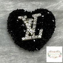 Load image into Gallery viewer, Rhinestone Heart Love Acrylic Beads - Black
