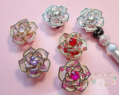 Rotating Spinner Hollow Flower Fancy Pen Toppers - Assorted Colors Available Rotating Spinning Topper