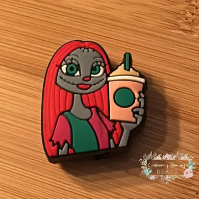 Sally Drinking Coffee - Silicone Focal Bead Silicone Focal Bead