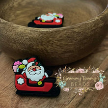 Load image into Gallery viewer, Santa In Sleigh Silicone Focal Bead Beads
