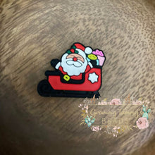 Load image into Gallery viewer, Santa In Sleigh Silicone Focal Bead Beads
