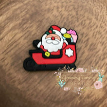 Load image into Gallery viewer, Santa In Sleigh Silicone Focal Bead Beads
