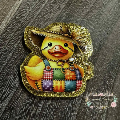Scarecrow Duck - Gold Glittery Flatback Glitter Flatback