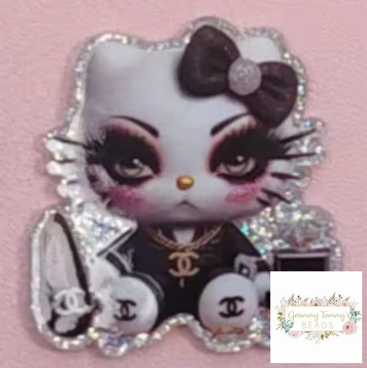 Scary Cici Kitty Glittery Flatback Glitter