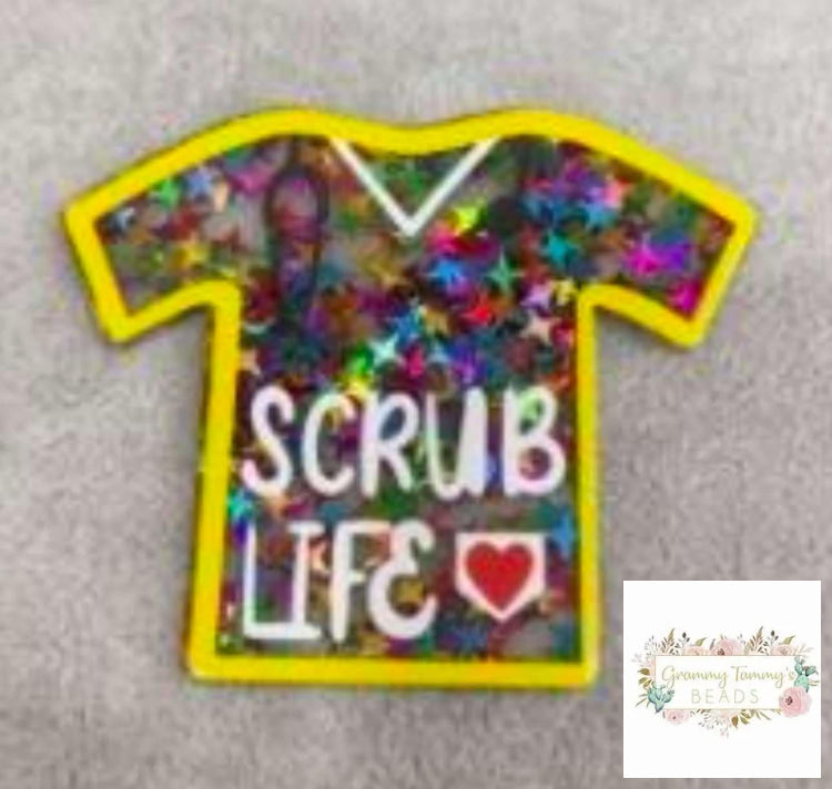 Scrub Live Glitter Flatback