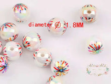 Load image into Gallery viewer, Shiny Firework Red White &amp; Blue 16mm Acrylic Beads - 5 Count 16mm Acrylic Beads
