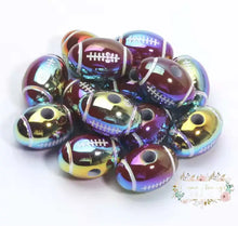 Load image into Gallery viewer, Shiny Football Beads - 5 Count Football Beads
