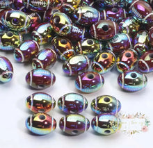 Load image into Gallery viewer, Shiny Football Beads - 5 Count Football Beads
