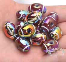 Load image into Gallery viewer, Shiny Football Beads - 5 Count Football Beads
