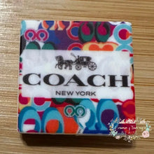 Load image into Gallery viewer, SILICONE FOCAL BEAD - Co*ch Multi Color Square Silicone Focal Bead
