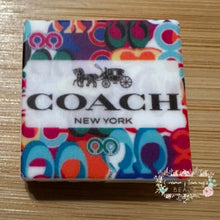 Load image into Gallery viewer, SILICONE FOCAL BEAD - Co*ch Multi Color Square Silicone Focal Bead
