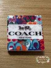 Load image into Gallery viewer, SILICONE FOCAL BEAD - Co*ch Multi Color Square Silicone Focal Bead
