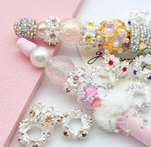 Load image into Gallery viewer, Silver Rhinestone Beads Flower Spacers Bead Assorted colors available 14mm Rhinestone Spacer Beads
