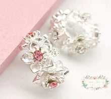 Load image into Gallery viewer, Silver Rhinestone Beads Flower Spacers Bead Assorted colors available 14mm Rhinestone Spacer Beads
