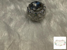 Load image into Gallery viewer, Silver Tone Oval Gemstone Beads - 1 Count
