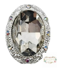 Load image into Gallery viewer, Silver Silver tone Oval Gemstone Beads - 1 Count Gemstone Beads
