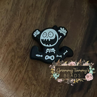 Cartoon Skeleton Silicone Focal Bead