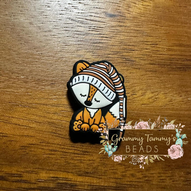 Sleepy Fox Silicone Focal Bead