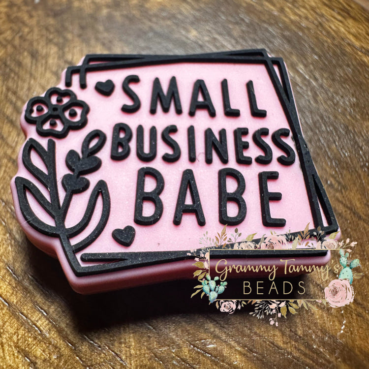 Small Business Babe Pink - Silicone Focal Bead Beads