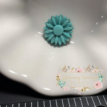 Load image into Gallery viewer, Small Sunflower - Turquoise Silicone Focal Bead
