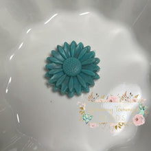 Load image into Gallery viewer, Small Sunflower - Turquoise Silicone Focal Bead
