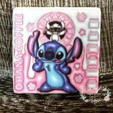SMan Coffee Silicone Focal Bead Silicone Square Bead