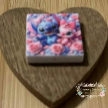 Load image into Gallery viewer, Blue Man &amp; Pink Girl Square Silicone Focal Bead Silicone Square Bead

