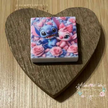 Load image into Gallery viewer, Blue Man &amp; Pink Girl Square Silicone Focal Bead Silicone Square Bead
