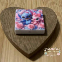Load image into Gallery viewer, Blue Man &amp; Pink Girl Square Silicone Focal Bead Silicone Square Bead

