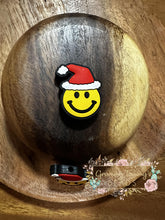 Load image into Gallery viewer, Smiley Face Santa Silicone Focal Bead Beads
