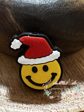 Load image into Gallery viewer, Smiley Face Santa Silicone Focal Bead Beads
