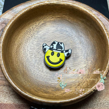 Load image into Gallery viewer, Smiling Cowboy Yellow Silicone Focal Bead 1 Count Beads
