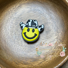 Load image into Gallery viewer, Smiling Cowboy Yellow Silicone Focal Bead 1 Count Beads
