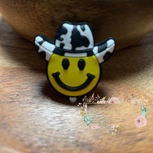 Load image into Gallery viewer, Smiling Cowboy Yellow Silicone Focal Bead 1 Count Beads
