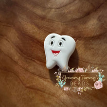 Load image into Gallery viewer, Smiling Tooth Silicone Focal Bead Beads
