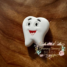 Load image into Gallery viewer, Smiling Tooth Silicone Focal Bead Beads
