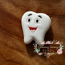 Load image into Gallery viewer, Smiling Tooth Silicone Focal Bead Beads
