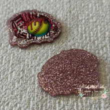 Load image into Gallery viewer, Glove and Softball - Pink Glitter Flatback Glitter Flatback
