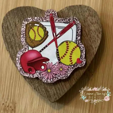Softball Equipment - Gold Glitter Flatback Glitter Flatback