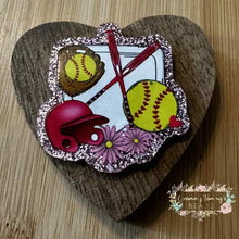 Load image into Gallery viewer, Softball Equipment - Gold Glitter Flatback Glitter Flatback
