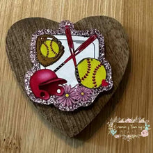 Load image into Gallery viewer, Softball Equipment - Gold Glitter Flatback Glitter Flatback

