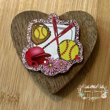 Load image into Gallery viewer, Softball Equipment - Gold Glitter Flatback Glitter Flatback
