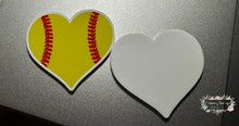 Load image into Gallery viewer, Softball Heart Acrylic Flatback Flatback
