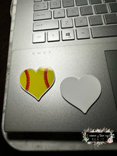 Load image into Gallery viewer, Softball Heart Acrylic Flatback Flatback
